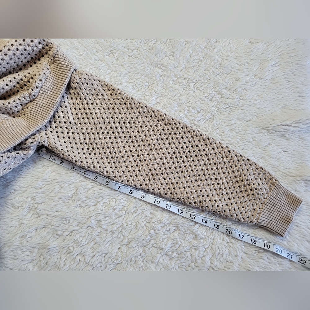 Varley Anthropologie Arabella Sweater True Knit Pullover Sand Tan Medium - Picture 10 of 10
